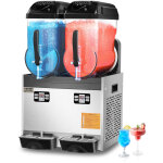 Vevor machine a granite commerciale 2x12 l double reservoir, machine a boissons glacees en inox de 96 ...