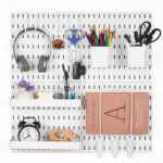 Vevor panneau perfore mural 280x280 mm organiseur garage en plastique avec 4 panneaux perfores, accessoires, ...
