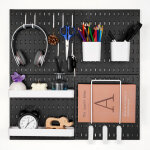 Vevor panneau perfore mural 280x280 mm organiseur garage en plastique avec 4 panneaux perfores, accessoires, ...