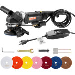 Vevor ? polisseuse humide 4 pouces ? 800w ? 6 vitesses 700 - 3000 tr / min ? 7 tampons pour marbre, granit, ...
