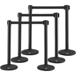 Vevor poteau de guidage 8pcs 93 cm barriere de balisage pour controle de foules avec 4 rubans retractables ...