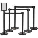 Vevor poteau de guidage 8pcs 93 cm barriere de balisage pour controle de foules avec 4 rubans retractables ...