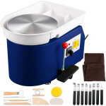 Vevor roue de poterie 28 cm 350 w tour de potier electrique a pedale & reglage manuel, machine de formage ...