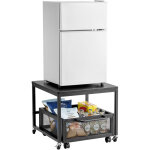 Vevor support de mini - refrigerateur avec rangement, table de mini - refrigerateur, avec chariot de ...