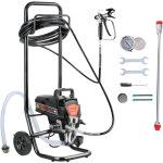 Vevor systeme de peinture par pulverisation 950 w 3000 psi pulverisateur sans air avec chariot pistolet ...
