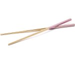 Vhbw - 1 paire de baguettes - chopsticks en acier inoxydable, or / rose