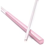 Vhbw - 1 paire de baguettes - chopsticks en acier inoxydable, rose / argent