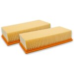 2x filtre pliss plat compatible avec krcher nt 65 / 2 eco tc, 65 / 2 eco, 65 / 2 ap me, 65 / 2 ap, ...