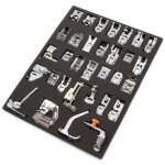 Vhbw lot de 32 pieds presseurs pour machine à coudre courante à largeur de point 5 mm - kit universel ... Vhbw lot de 32 pieds presseurs pour machine à coudre courante à largeur de point 5 mm - kit universel ...