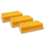 3x filtre pliss plat compatible avec krcher nt 25 / 1 ap, nt 35 / 1 ap, nt 35 / 1 tact / te / m, nt ...