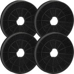 4x filtres � charbon actif remplacement pour beko as - azkf4000 pour hotte aspirante - 16 cm - vhbw