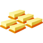Lot de 5x filtres pliss plat compatible avec krcher ad 3. 200, ad. 3000, ad3, ad3 premium fireplace, ...