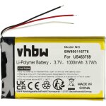 Vhbw - batterie compatible avec sony walkman nwz - zx1 lecteur de musique mp3 (1000mah, 3, 7v, li - polymre) ...