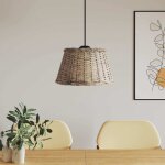 Vidaxl ? abat - jour de plafonnier marron �50x30 cm ? fabriqu� en osier naturel ? support en fer peint ...