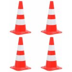 Cnes de signalisation rflchissants 4 pcs rouge et blanc 50cm vidaxl