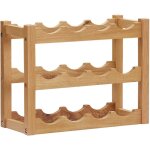 Vidaxl ? casier � bouteilles 12 bouteilles en bois de ch�ne massif ? dimensions 47x21x36 cm ? autoportant ...