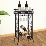 Vidaxl - casier � bouteilles avec porte - verre pour 9 bouteilles m�tal