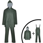 Combinaison de pluie imperméable 2 pcs avec capuche vert xl vidaxl Combinaison de pluie imperméable 2 pcs avec capuche vert xl vidaxl