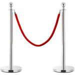 Corde de colonne rouge et argent velours vidaxl