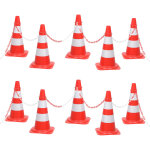Ensemble de cônes avec 10 m de chaîne rouge et blanc Ensemble de cônes avec 10 m de chaîne rouge et blanc