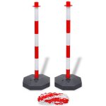 Ensemble de poteaux de balisage  chane 10 m plastique vidaxl
