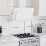 Vidaxl - hotte murale 60 cm acier inoxydable et verre tremp� blanc