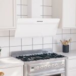 Vidaxl - hotte murale 90 cm acier et verre tremp� blanc