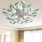 Vidaxl - lampe plafond verte et blanche avec bras crystal pour 5 ampoules e14