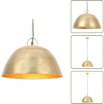 Vidaxl - lampe suspendue industrielle vintage 25 w laiton rond 41 cm e27 - lampe suspendue - lampadaire ...