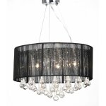 Lustre avec 85 cristaux noir vidaxl