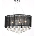 Lustre avec 85 cristaux noir vidaxl