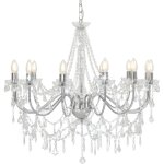Vidaxl - lustre avec des perles de candelabrum �l�gantes 12 jeux e14 diff�rentes couleurs couleur : argent ...