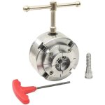 Mandrin � bois � 4 m�choires connexion m33 argent� 96 mm vidaxl