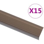 Nez de marche forme en l 15 pcs aluminium 100 cm marron vidaxl