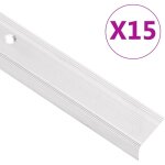 Nez de marche forme en l 15 pcs aluminium 90 cm argent� vidaxl