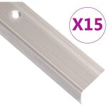 Nez de marche forme en l 15 pcs aluminium 90 cm champagne vidaxl