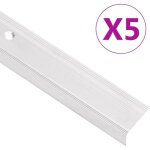 Nez de marche forme en l 5 pcs aluminium 100 cm argent�