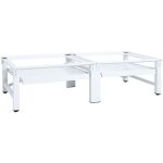 Vidaxl - socle de lave - linge et sche - linge et tagre coulissante blanc