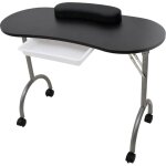 Table � manucure pliable avec roulettes noir - vidaxl