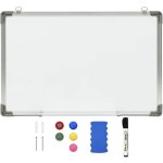 Vidaxl ? tableau blanc magn�tique 60x40 cm ? acier laqu� ? montage mural facile ? surface effa�able � ...
