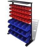 Vidaxl - tagre  outils de garage meuble de rangement bleu et rouge