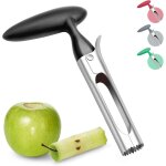 Vide - pomme, extracteur de vide - pomme avec manche en abs et lame dentel�e en acier inoxydable, noir ...