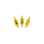 Vignette alu format 23x40mm jaune marquage noir lettre e pour pancarte apr edf catu af - e - j