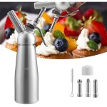 Distributeur de crème whipper siphon à chantilly professionnel aluminium 500ml en acier inoxydable siphons ... Distributeur de crème whipper siphon à chantilly professionnel aluminium 500ml en acier inoxydable siphons ...