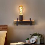 Vintage applique murale e27 bois r�tro lampe murale 23cm spot mural design industriel avec douille e27 ...