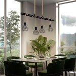 Vintage lampe suspendue plafonnier noir lampe de salle � manger grille lampe suspendue noire cage design, ...