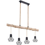 Vintage plafonnier pendule poutre bois salle � manger treillis suspension noir globo 54017 - 4hh