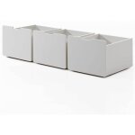 Vipack - lit mi - hauteur �chelle + 3 tiroirs + �tag�re 90x200 cm gris - pino