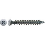 Vis � bois agglom�r� t�te frais�e empreinte pozidriv acier zingu� blanc pour charni�res piano 3x10mm ...
