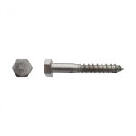 Vis � bois t�te hexagonale (tirefond) inox a4 - 8 x 80 mm - vendu par 100